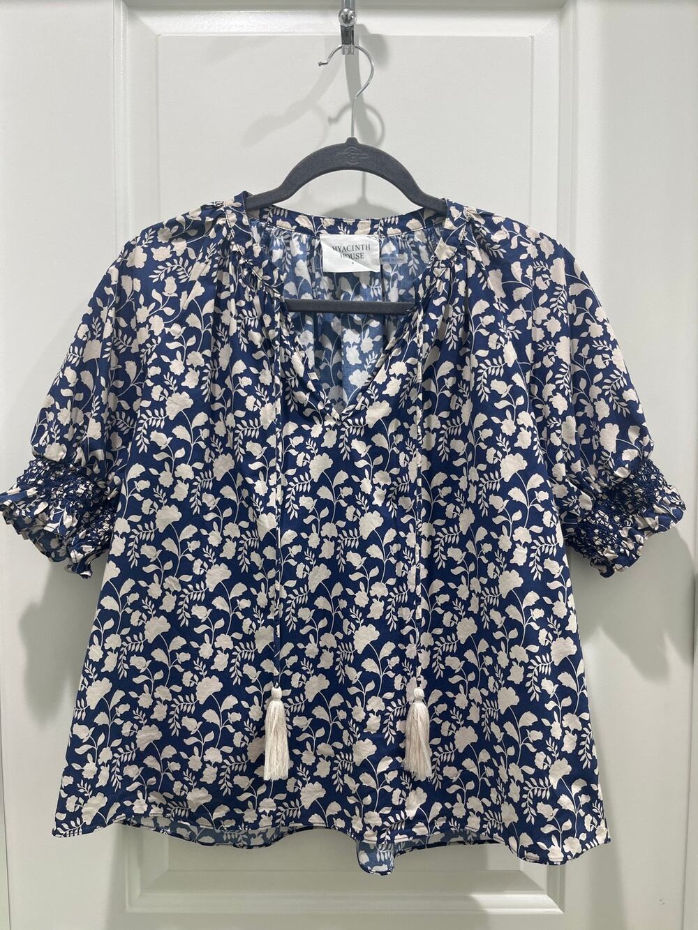 Hyacinth House Tuckernuck Floral Cotton Blouse Sz S
